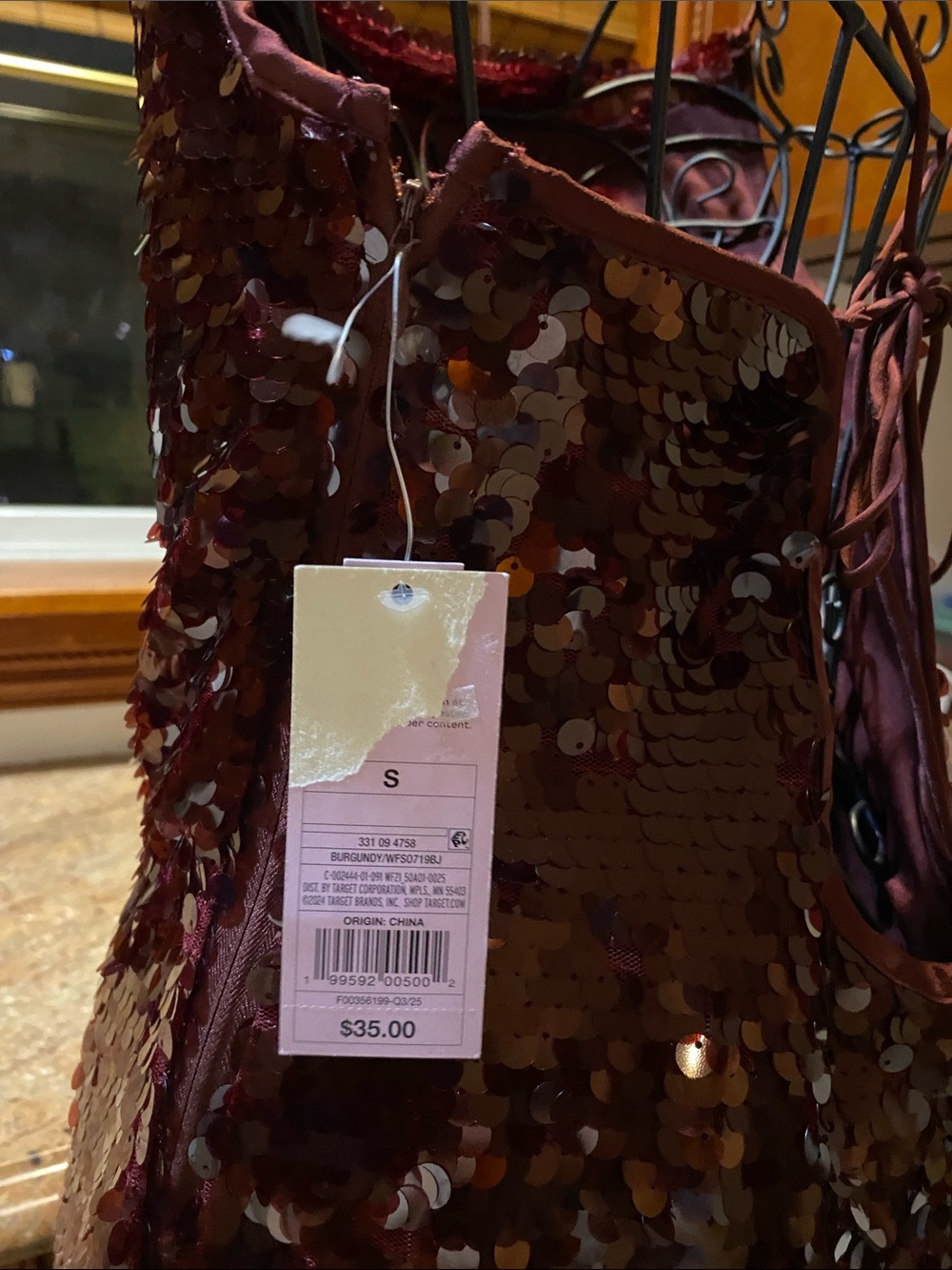 wild fable Burgundy Sequin Cami Dress